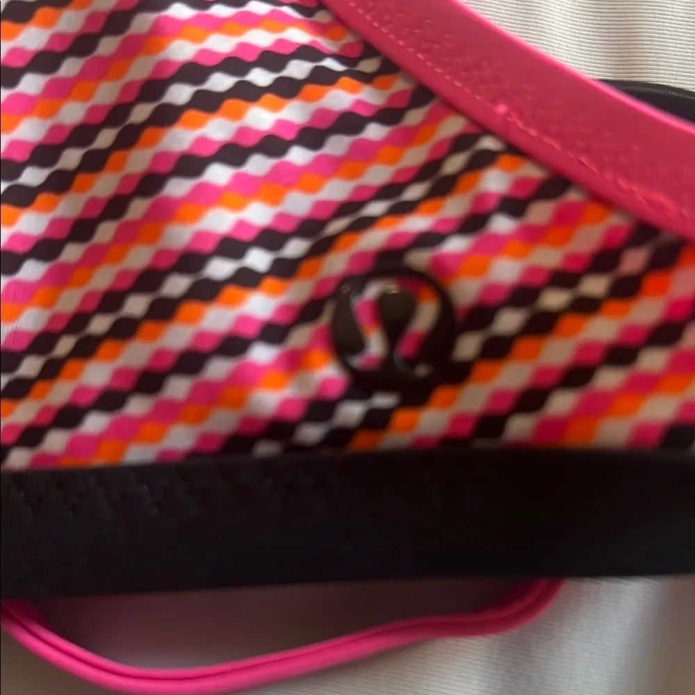 lululemon athletica Pink, Orange and Black Bikini Top